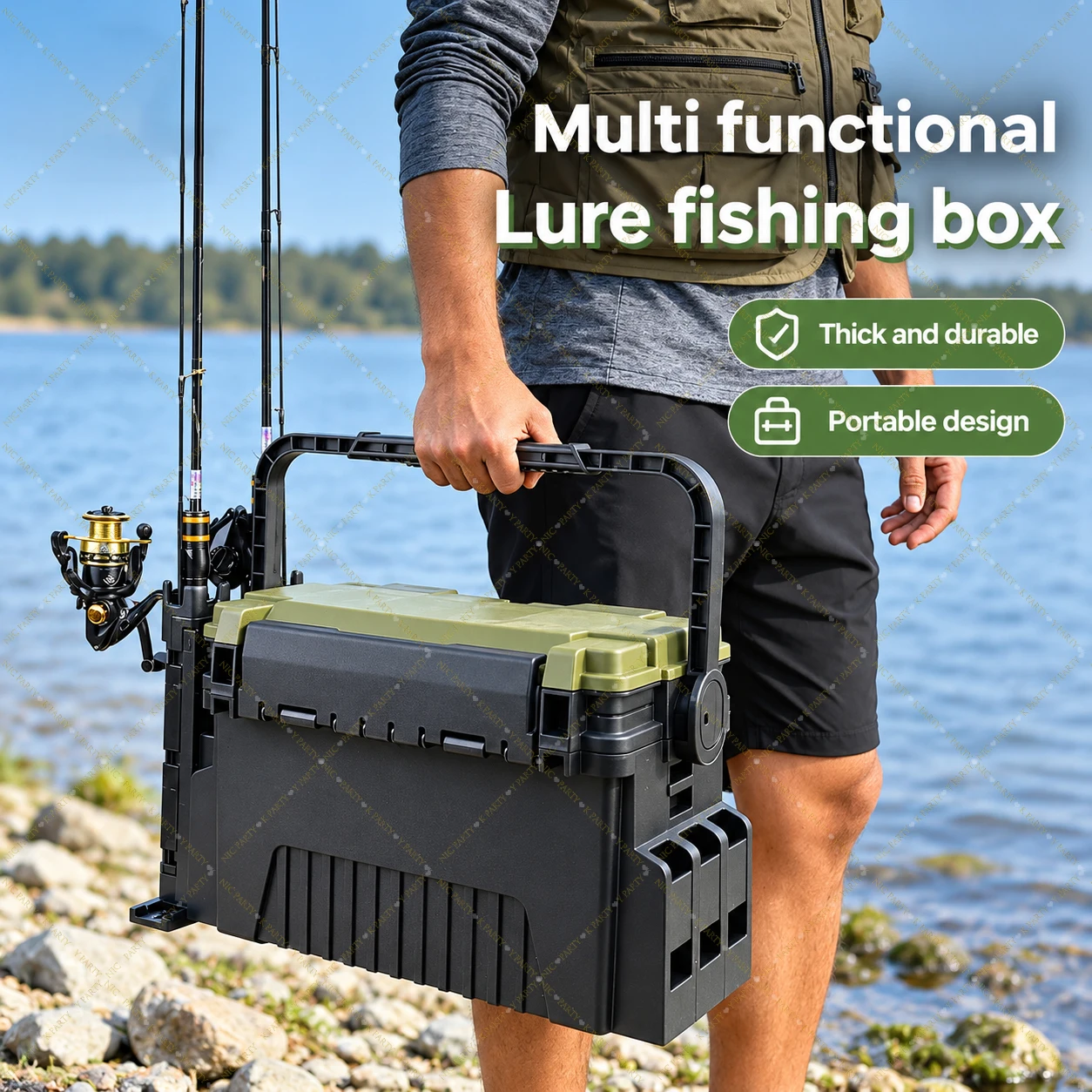 Fishing Kayak Crate - Большая рыболовная коробка с сиденьем, портативный
